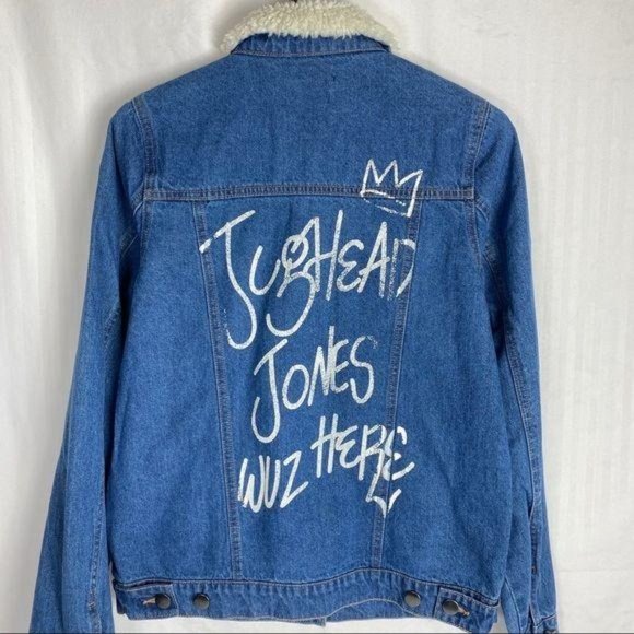 Riverdale Jacket Jughead Sherpa Collar Denim Cotton Blue Junior XS NWT - Picture 3 of 10